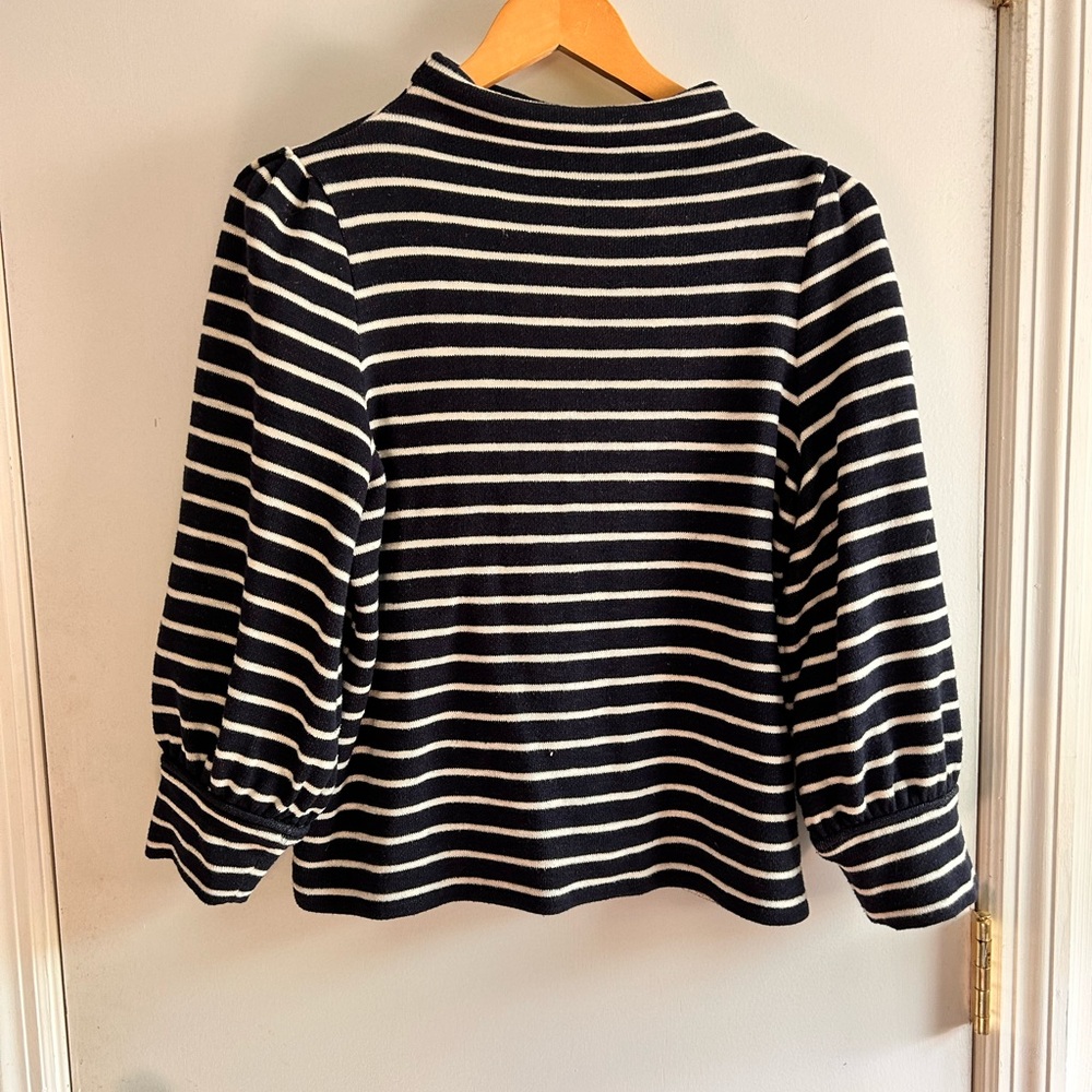 Striped Navy and White Long Sleeve Top